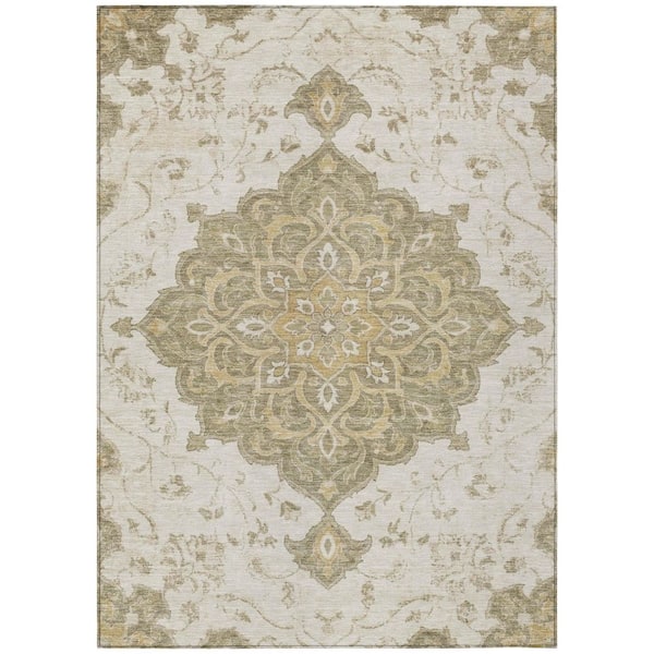 Chantille Machine Washable Indoor/Outdoor Abstract ACN2958 Cream 9 ft. x 12 ft. Area Rug