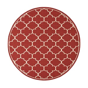 Ella Red and Ivory 7 ft. x 10 ft. Indoor/Outdoor Area Rug
