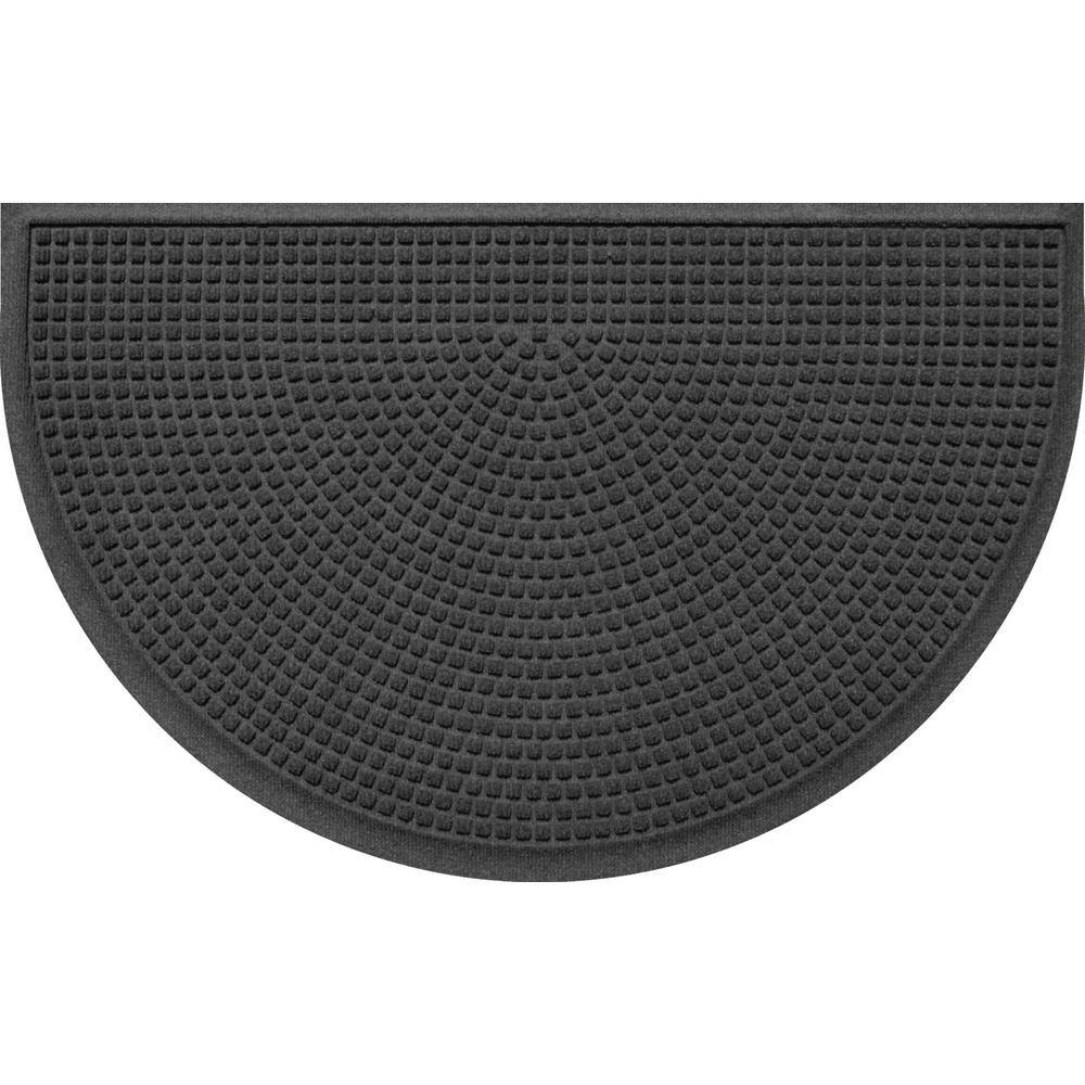 Waterhog Squares 24 in. x 39 in. Indoor Outdoor PET Polyester Half Round Do