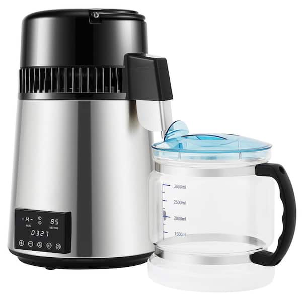 1.1 Gal./17 Cups Water Distiller, 0.3 Gal./H, 750W with Timing, 304 Stainless Steel Countertop,Silver Electric Kettle
