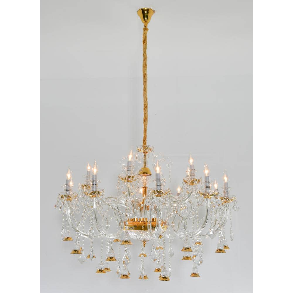24-Light Gold Crystal Empire Chandelier for Living Room with No Bulbs Included price history on PriceWatchPro