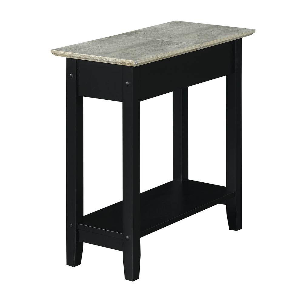 Heritage Flip Top 23" Faux Birch End Table with Charging Station