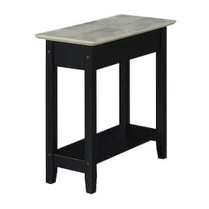 American Heritage 11 in. Faux Birch/Black Standard Rectangle MDF End Table with Charging Station and Shelf