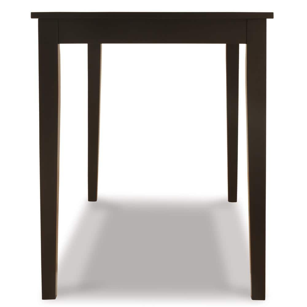 Dark Brown Rectangular Wood Dining Table for Four