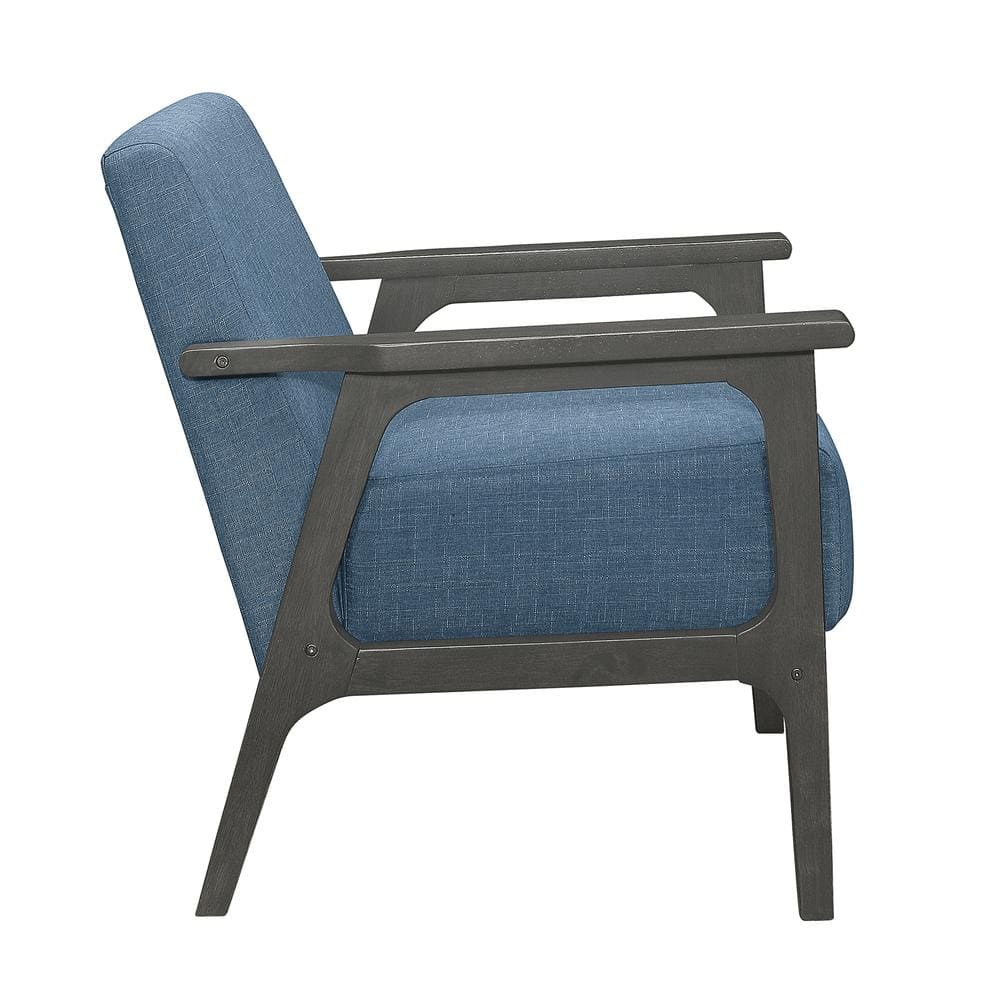 Ocala Blue Upholstered Wood Frame Accent Chair
