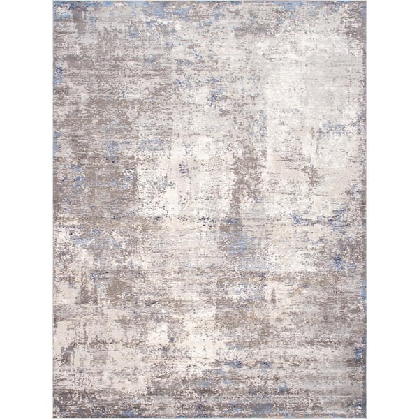 Pasargad Home Stella Beige 12 ft. x 15 ft. Abstract Polyester Area Rug