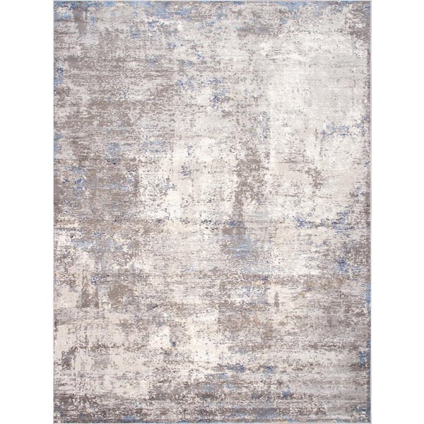 Pasargad Home Stella Beige/Light Grey 8 ft. x 10 ft. Abstract Area Rug