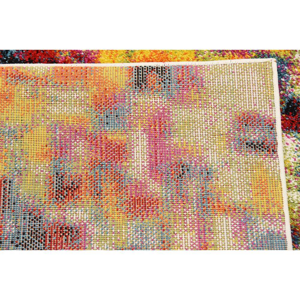 Vibrant Abstract 10 ft Indoor Runner in Multicolor Polypropylene