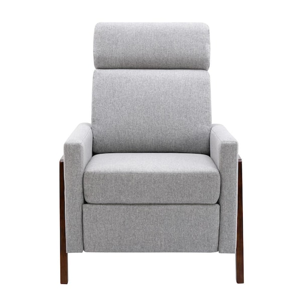 URTR Gray Wood-Framed Upholstered Recliner Chair Adjustable Home Theater  Seating with Thick Seat Cushion and Backrest T-01280-E - The Home Depot