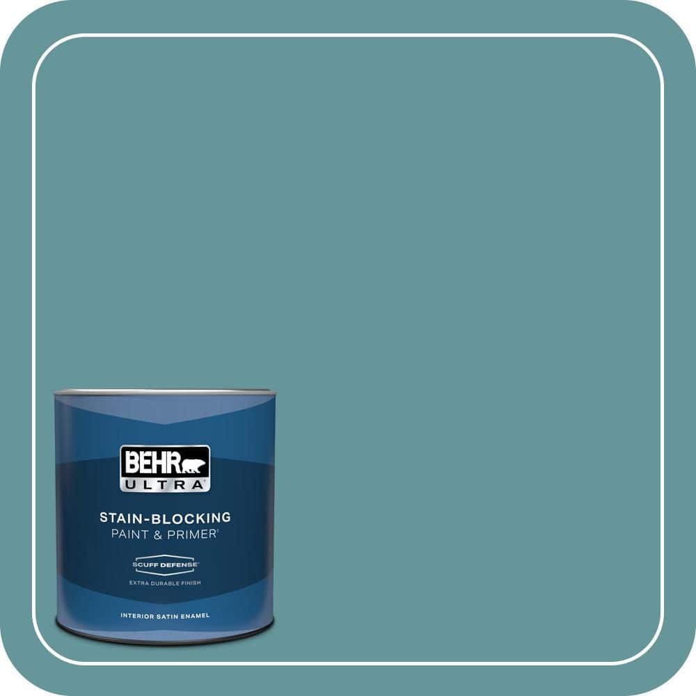 1 qt. #MQ6-33 Vintage Teal Extra Durable Satin Enamel Interior Paint & Primer product image for price tracking