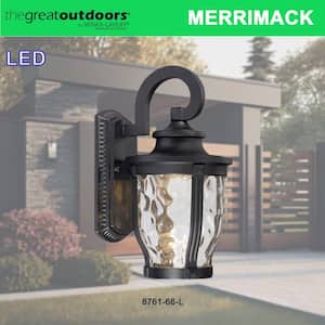 Merrimack 1-Light Black Outdoor Integrated LED Wall Lantern Sconce