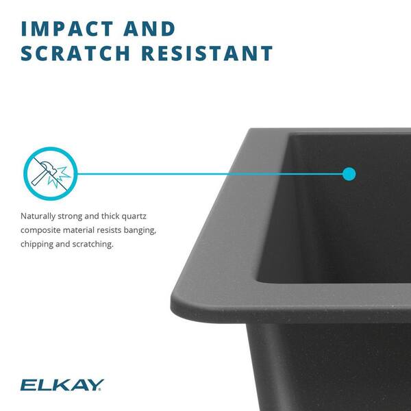 Elkay Quartz Classic 33 inch Drop-In Sink - Greystone ELGAD3322PDGS0