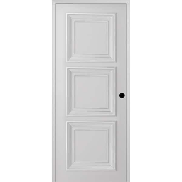 Palazzo 3 DIY-Friendly 30 in. x 80 in. Left Hand Primed Solid Composite Core Wood Single Prehung Interior Door