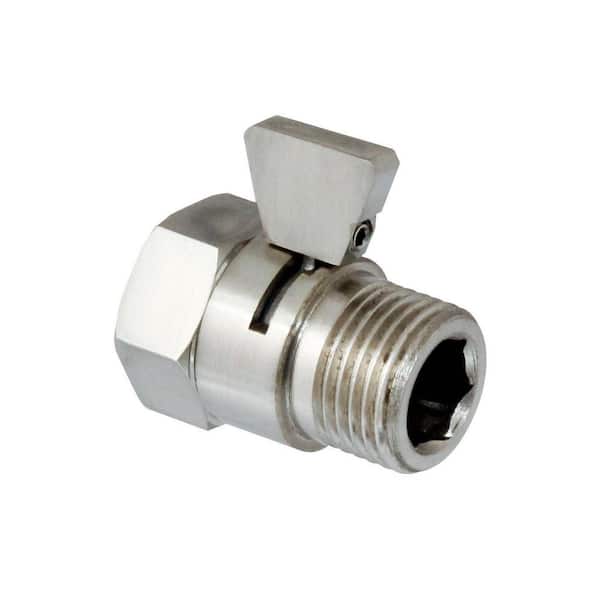 null Water-Saver Volume Flow Control and Shut Off Valve for Shower Heads and Hand Showers in Satin Nickel