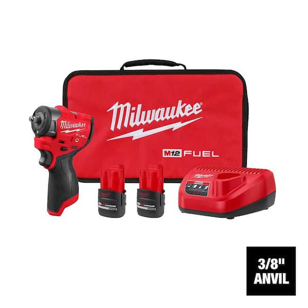 M12 FUEL 12V Lithium-Ion Brushless Cordless 3/8 in. Subcompact Impact Wrench w/ Friction Ring Kit
