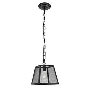 Timeless Home 9.8 in. 1-Light Matte Black Pendant Light, Bulbs Not Included