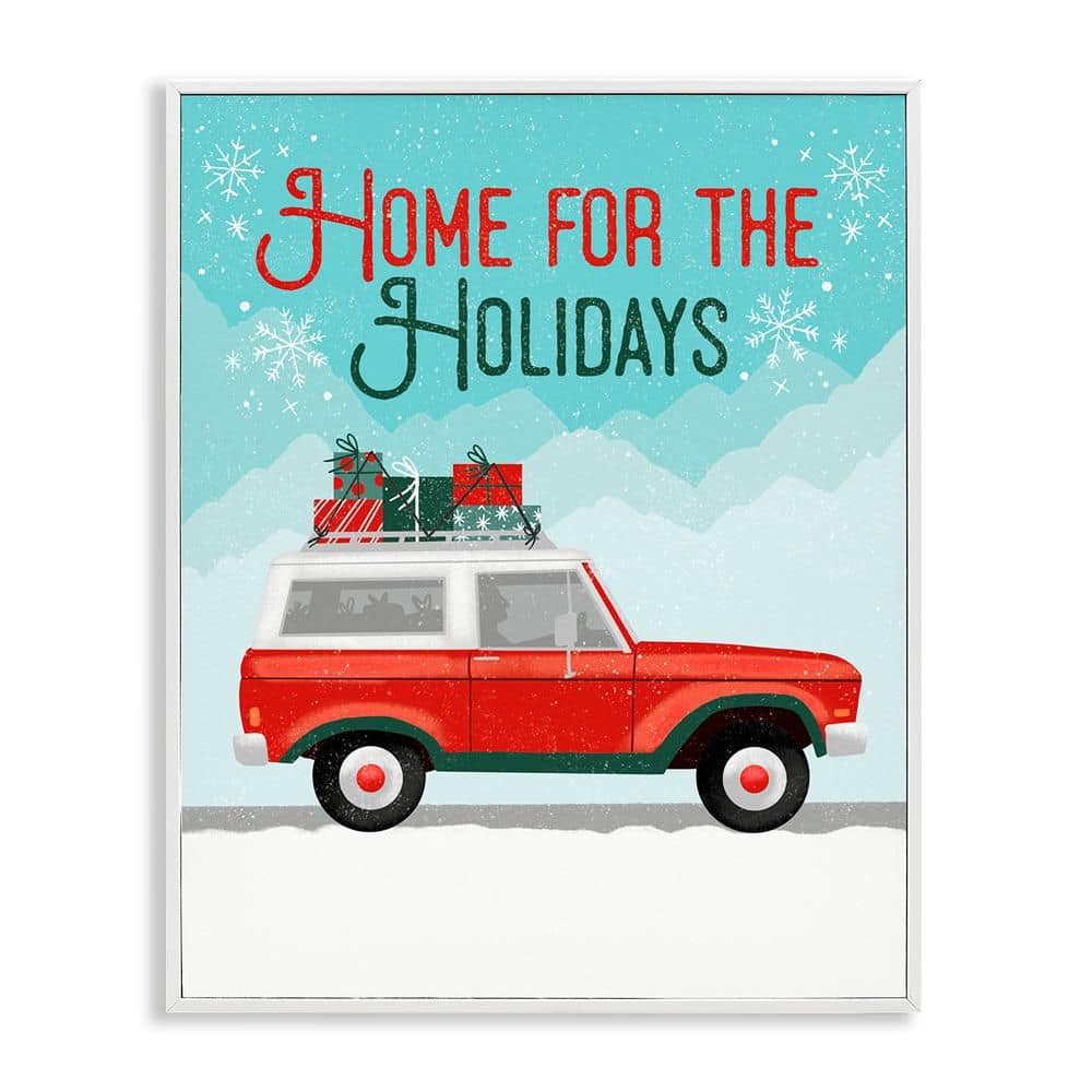 Retro Home For Holidays by Jilly Jack Designs 1 Piece White Framed Giclee Typography Art Print 20 in. x 16 in. price history on PriceWatchPro