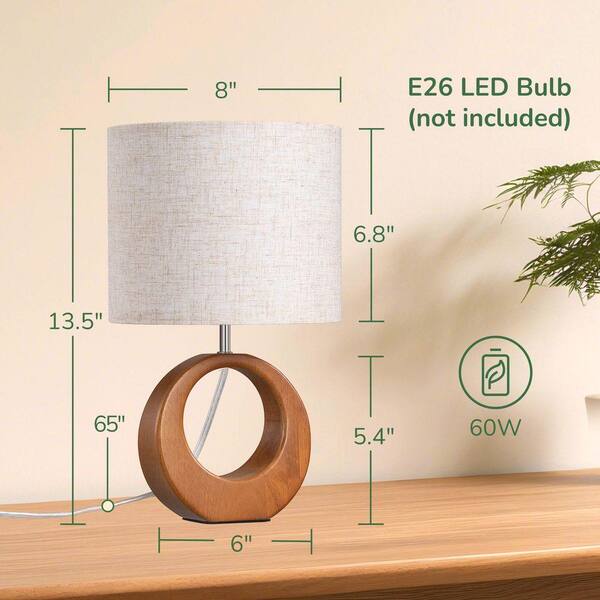 EDISHINE Breeze Stand 13.5 in. Dark Rosewood Table Lamp HDL-TL2S