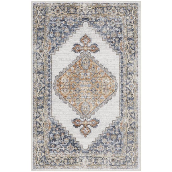 Gray 3 ft. x 5 ft. Oriental Area Rug