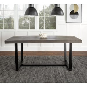 Durango 72 in. Grey Rustic Urban Industrial Farmhouse Distressed Solid Wood Dining Table