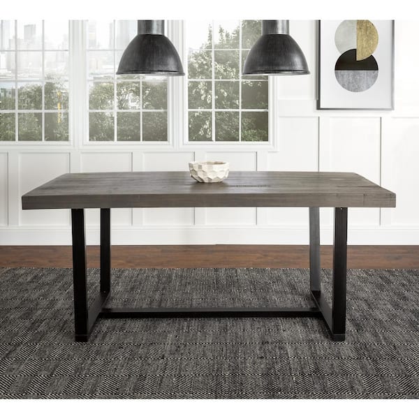 Solid Wood Dining Table, Grey Wood Dining Room Table And Chairs