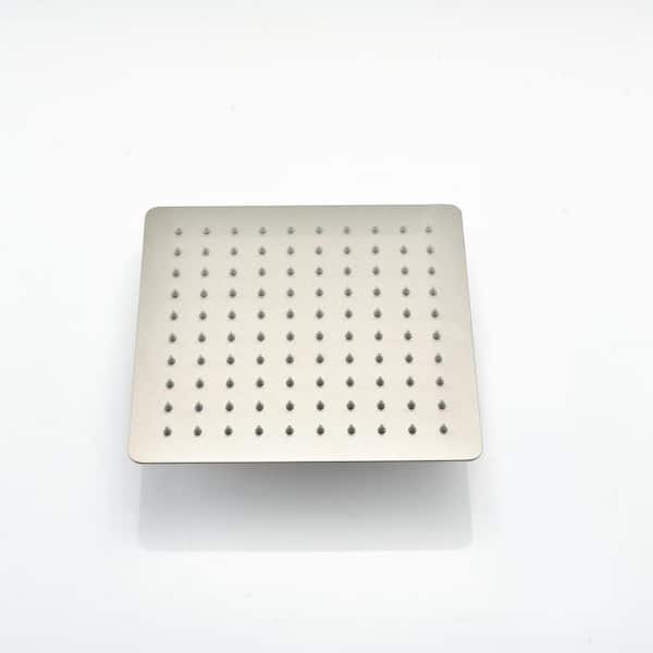 Unbranded 1-Spray Patterns with 2.5 GPM 10 in. Wall Mount Rain Fixed Shower Head in Brushed Nickel