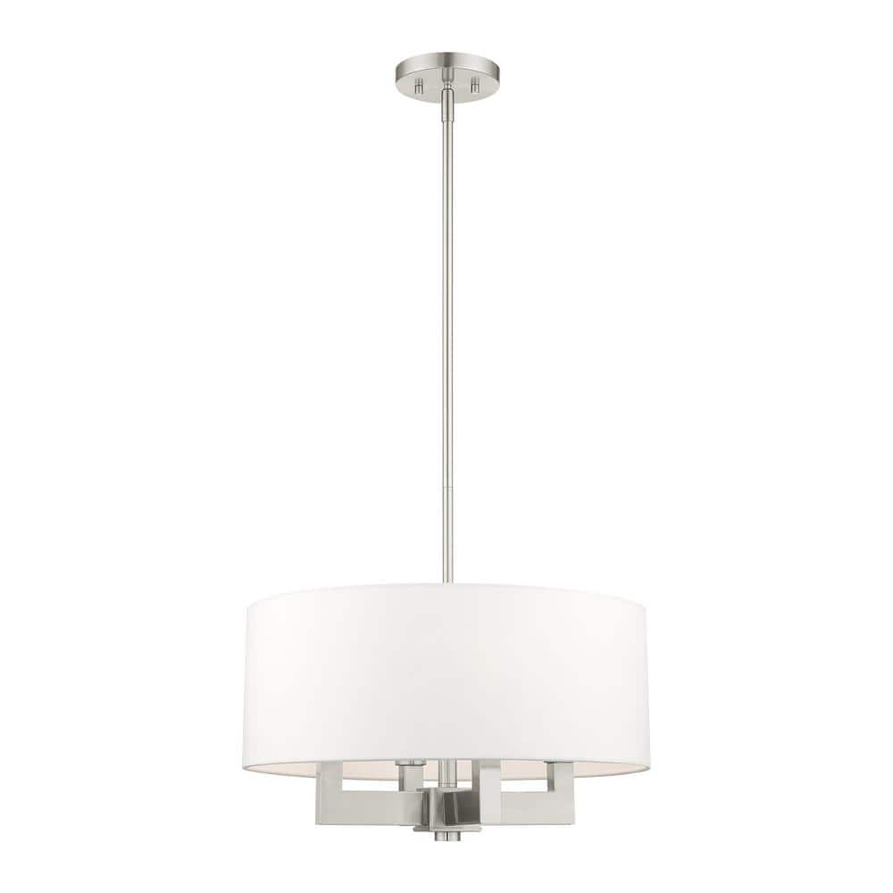 Mini Cresthaven Brushed Nickel 4-Light Chandelier with Crystal Accents