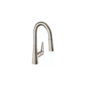 Talis S Single-Handle Pull-Down Sprayer Kitchen Faucet with QuickClean in Steel Optic