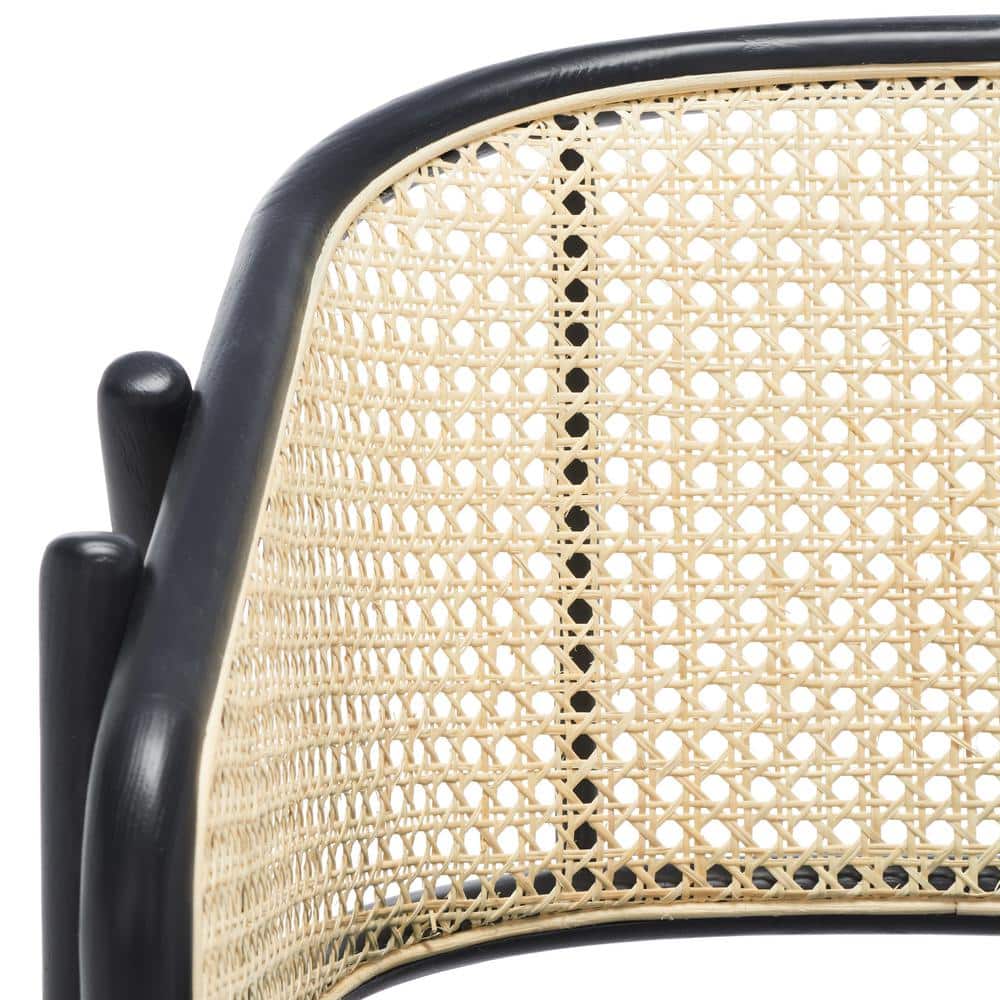 Emmy Black and Natural Rattan Cane Dining Chair