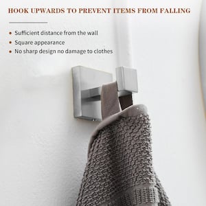 4-Piece Bath Hardware Set with Towel Bar Hand Towel Holder Toilet Paper Holder Towel Hook Modern in Brushed Nickel
