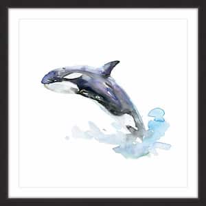 18 in. H x 18 in. W "Killer Whale" by Michelle Dujardin Framed Printed Wall Art