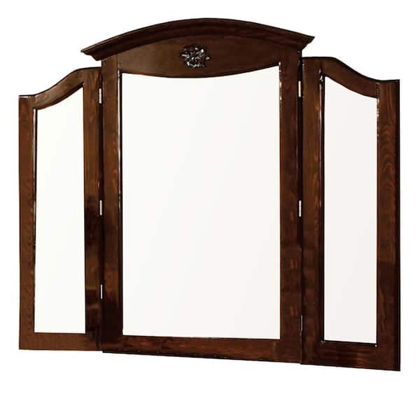 Benjara Large Rectangle Brown Novelty Mirror (46 in. H x 49.5 in. W)