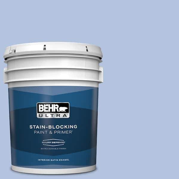 BEHR ULTRA 5 gal. #600C-3 Periwinkle Bud Extra Durable Satin Enamel Interior Paint & Primer