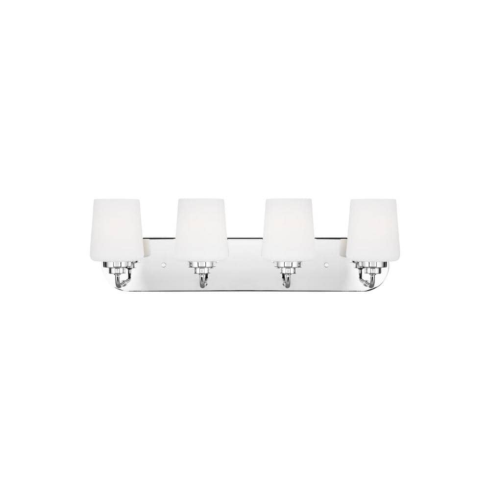 Windom 24 in. 4-Light Chrome Contemporary Traditional Wall Bathroom Vanity Light with Alabaster Glass Shades price history on PriceWatchPro