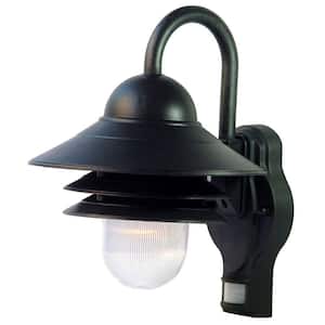 Mariner Collection Wall-Mount 1-Light Outdoor Matte Black Wall Lantern Sconce