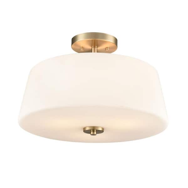 Laphia 15.75 in. Wide 3-Light Semi Flush-Modern Gold