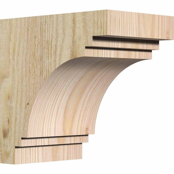 Ekena Millwork 4 in. x 6 in. x 6 in. Douglas Fir Pescadero Rough Sawn Corbel