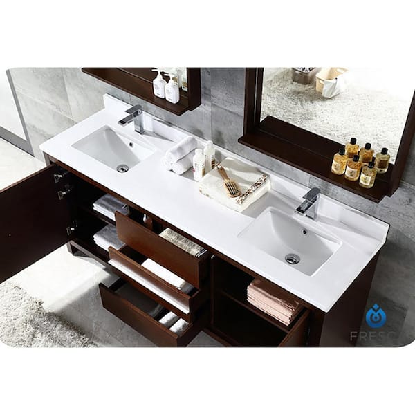 Fresca Allier 24 Wenge Brown Modern Bathroom Vanity w/ Mirror