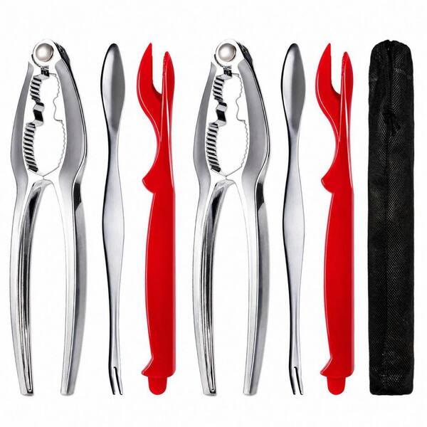 Die-Cast Zinc Alloy Seafood Crackers Set with Stainless Steel Forks Dishwasher Safe for Crab Lobster Nuts