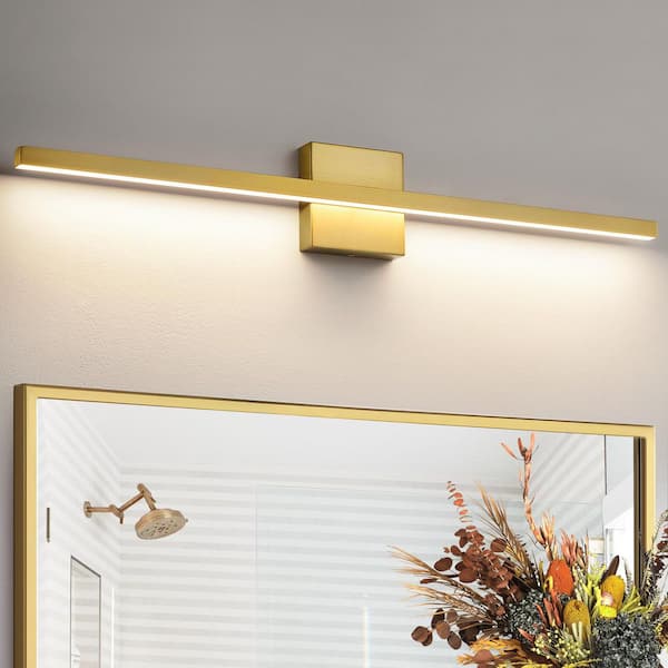 KAISITE 32 in. 1-Light Gold LED Vanity Light Bar Dimmable Wall Sconce Modern Bathroom Light Fixture with 3500K Warm Light