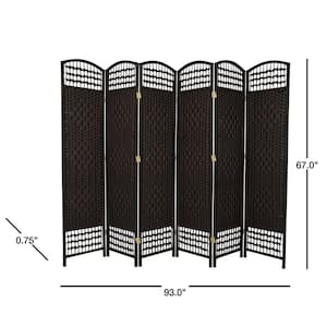 5.5 ft. Black 6-Panel Room Divider