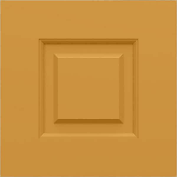 12 in. W x 12 in. H True Fit PVC Raised Panel Shutters Sample, Turmeric