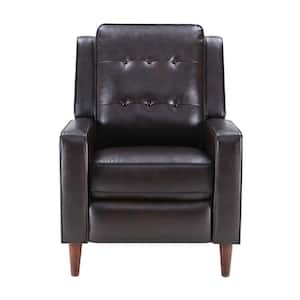 Dark Brown Faux Leather Accent Chair Recliner with 135° tilt function