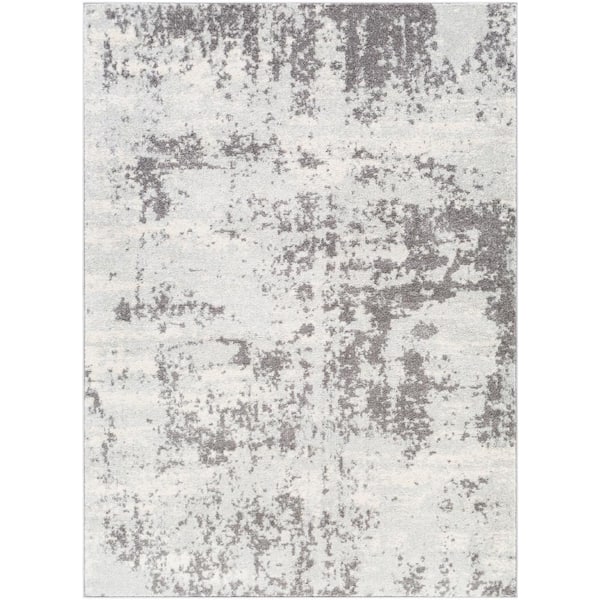 Livabliss Yamikani Gray 5 ft. 3 in. x 7 ft. 3 in. Abstract Distressed Area Rug