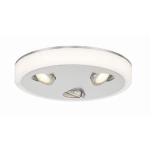 Pivot 16 in. Contemporary Brushed Nickel Integrated LED Flush Mount with Gimbal Lights and Selectable CCT with Remote