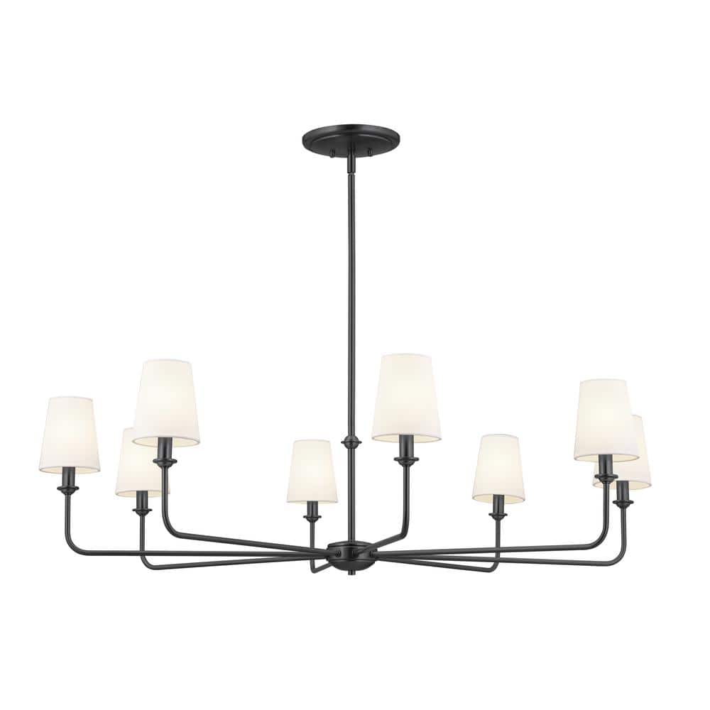 KICHLER Pallas 42.75 in. 8-Light Black Traditional Shaded Circle ...