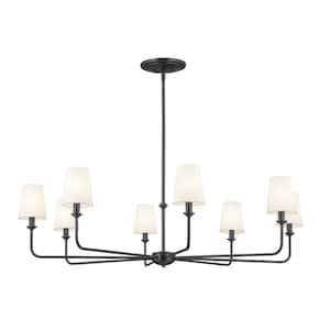Pallas 42.75 in. 8-Light Black Traditional Shaded Circle Chandelier for Dining Room