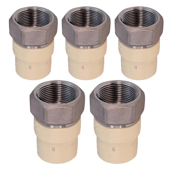 PLUMBFLEX 2 in. FIP x 2 in. Lead Free Stainless Steel CPVC Adapter Pipe Fitting (5-Pack)