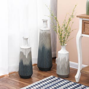 3-Piece Metal Multi-Tone Vase Set