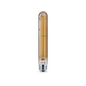 40-Watt Equivalent T10 Dimmable Vintage Glass Edison LED Light Bulb Amber Warm White (2000K) (4-Pack)